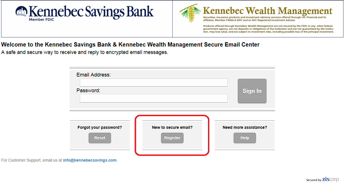 Registration button