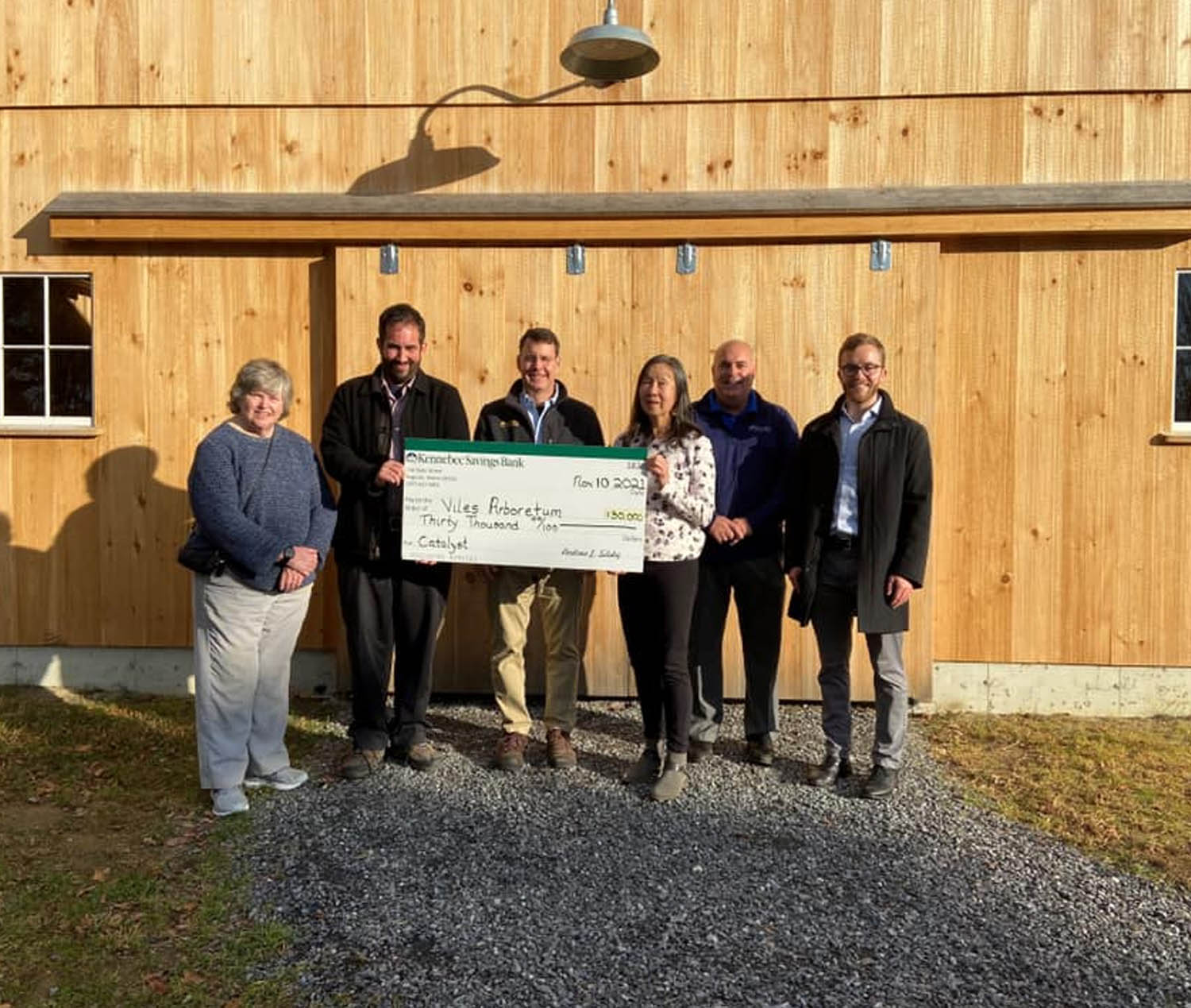 KSB Catalyst Grant check presentation to Viles Arboretum