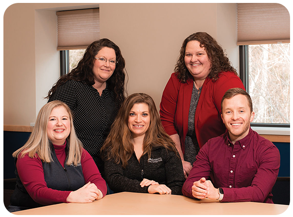 KSB's Emmaline, Amanda, Amy, Jess, and Zach posing for a team photo