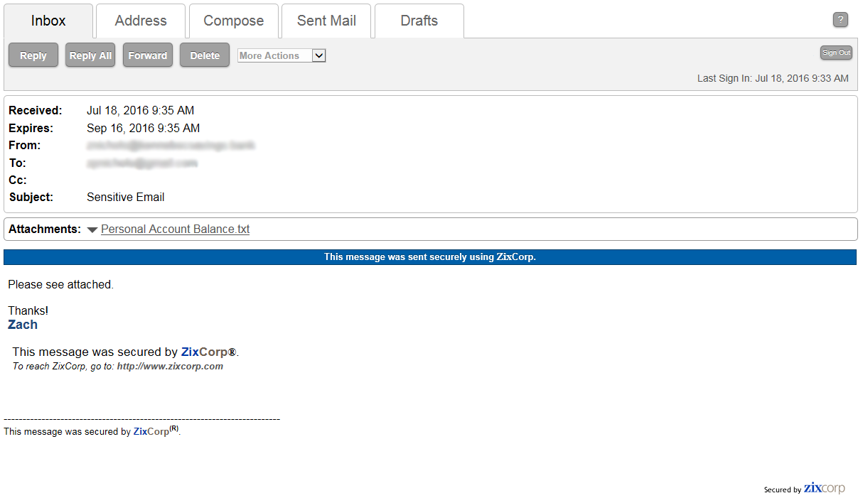 Email contents