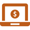 Laptop with money icon