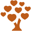 Tree with hearts icon