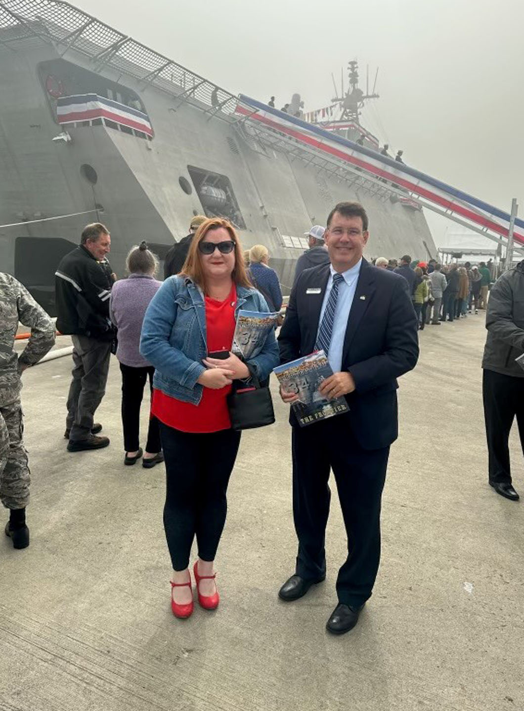 Sabrina J. and Andrew Silsby at USS Augusta Commissioning