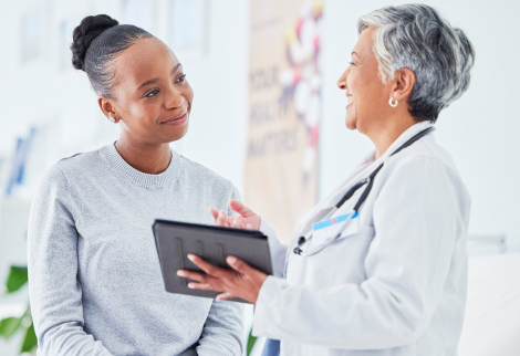 Woman speaking to her Doctor