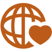 Globe and heart icon