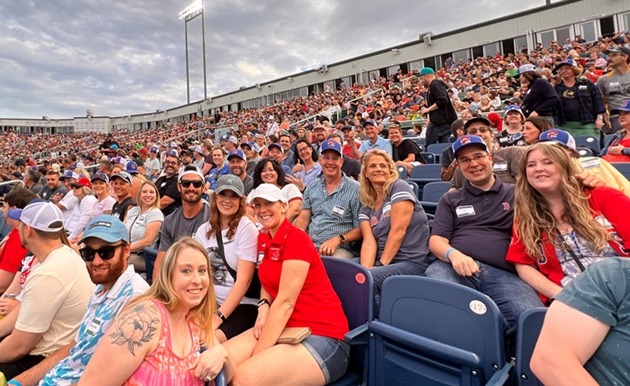 KSB team members at a sea dogs game